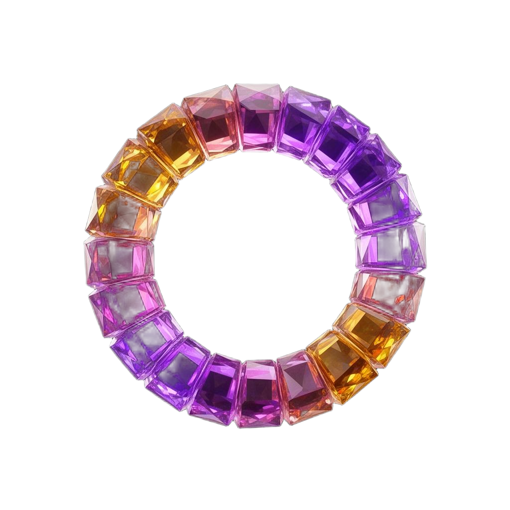 Iridescent glass ring